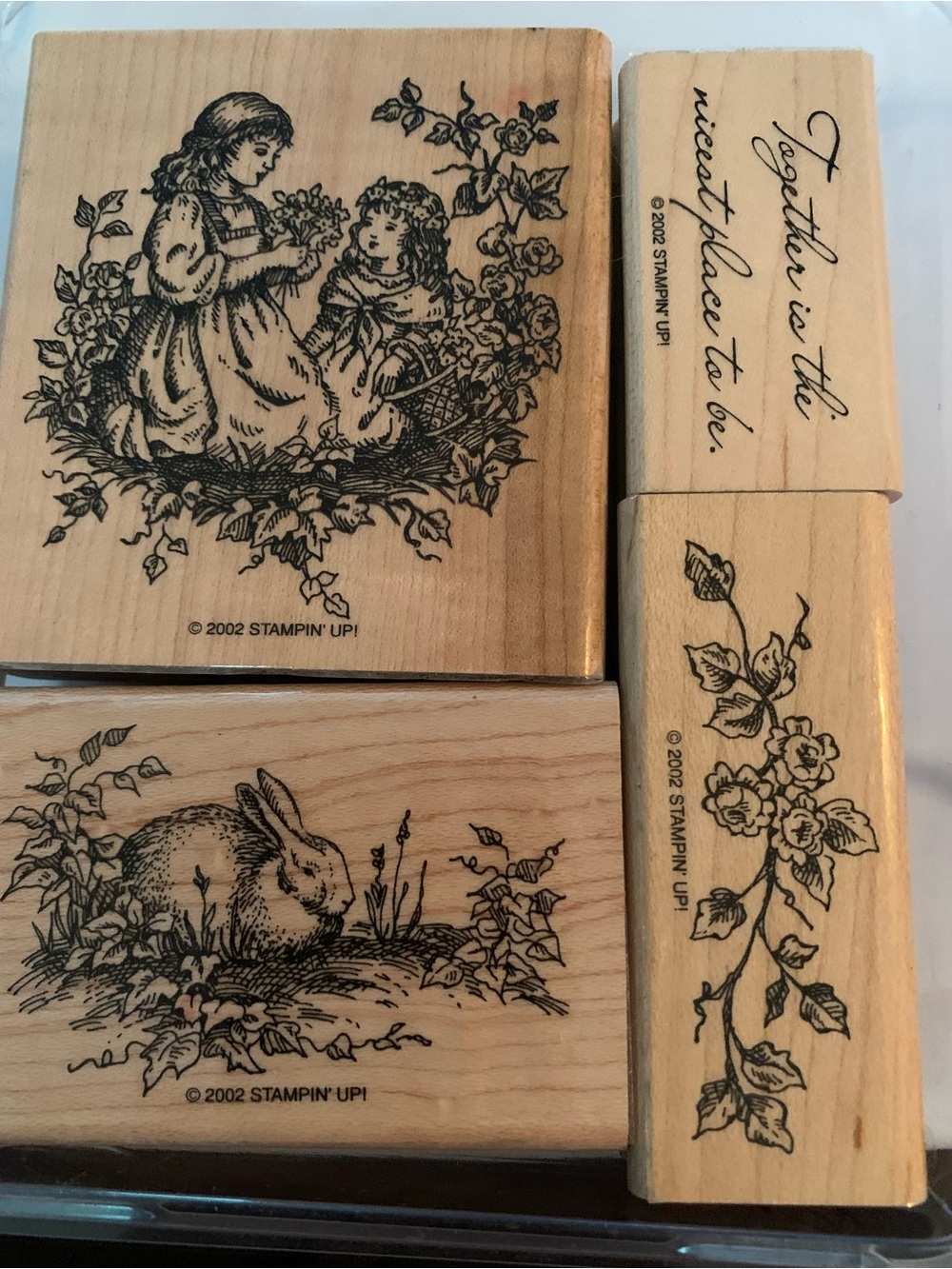 Stampin' Up! Tender Toile Rare 🌟Wood Rubber Stamp Set 2002